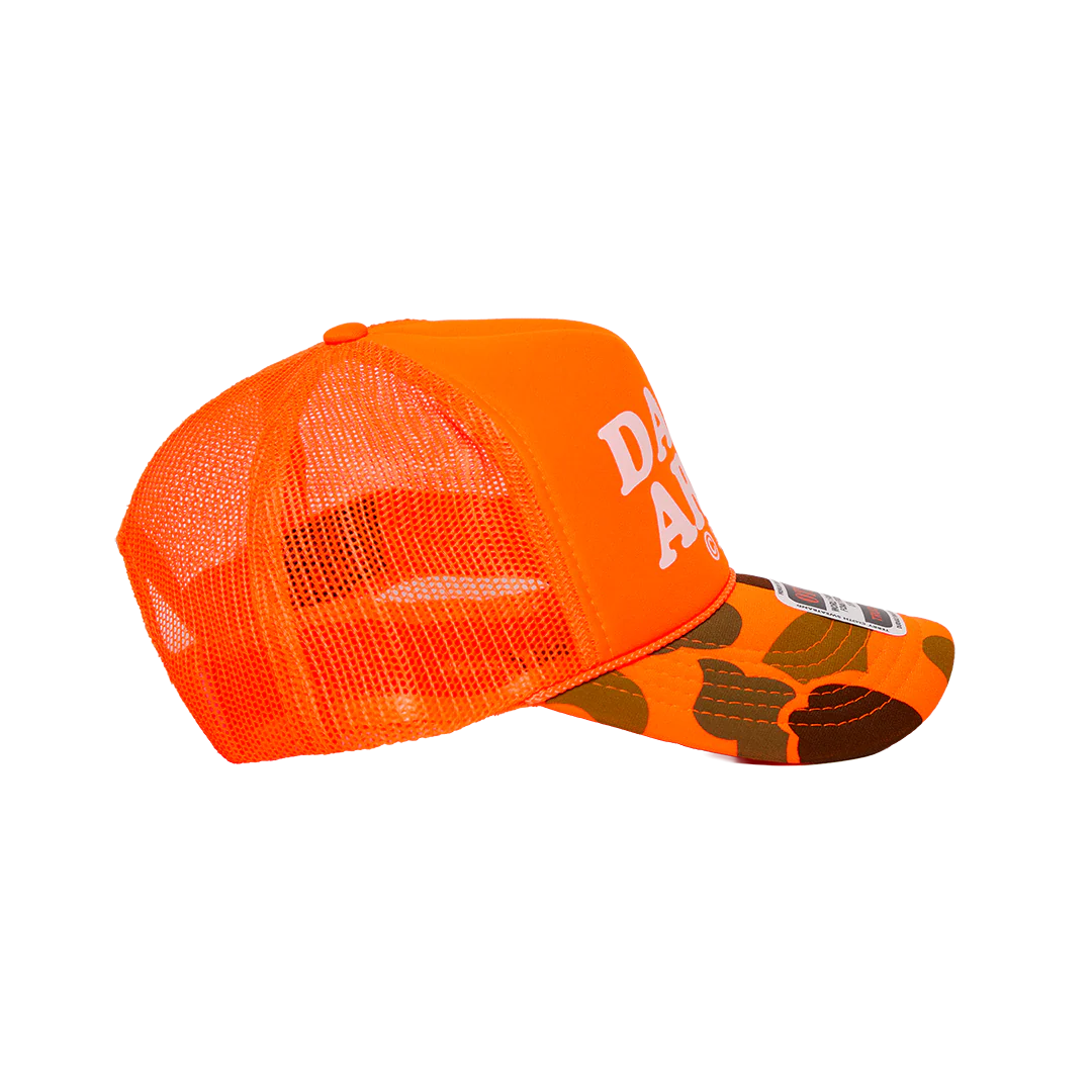 DARK ARTS TRUCKER CAP - Orange / Camo - Image 3