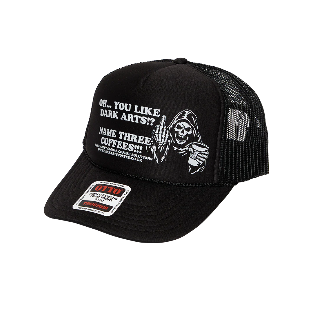 NAME THREE TRUCKER CAP - Black