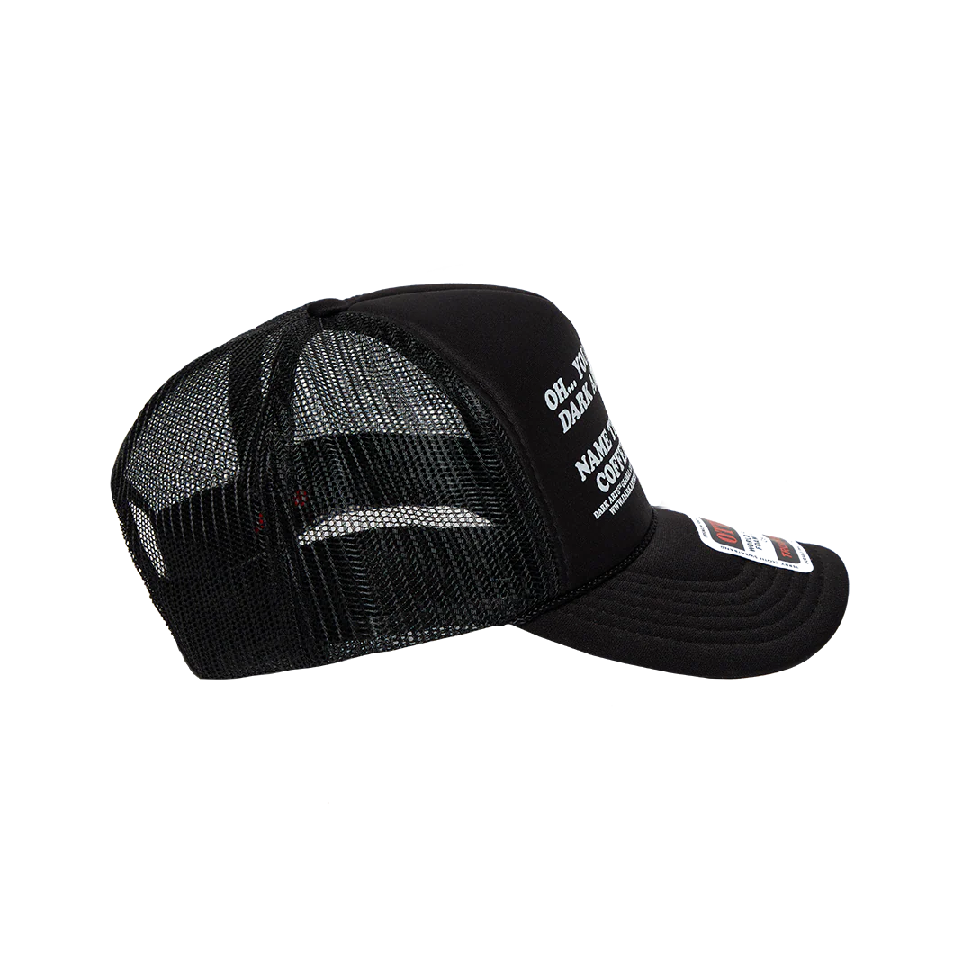 NAME THREE TRUCKER CAP - Black - Image 3