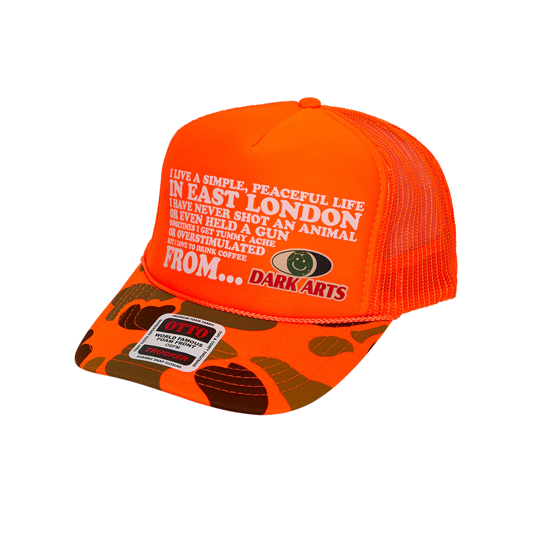 SIMPLE LIFE TRUCKER CAP - Orange / Camo